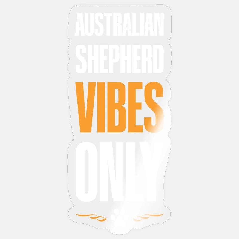 Vibrations de berger australien - Sticker taille S (10 x 10 cm) - brillant transparent