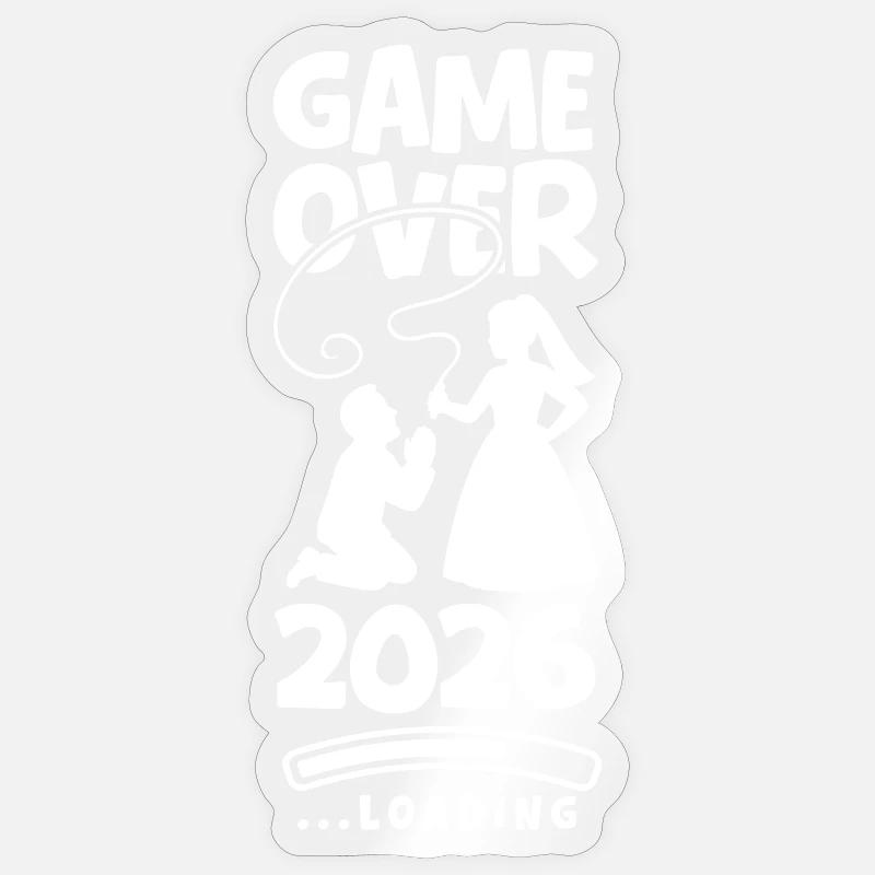 Wedding Game Over 2026 - Sticker size S (10 x 10 cm) - transparent glossy