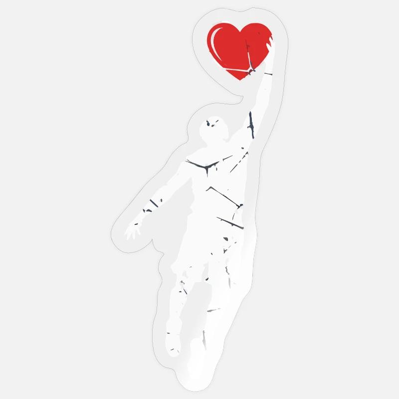Herz Dunk - Sticker Größe S (10 x 10 cm) - Transparent glänzend