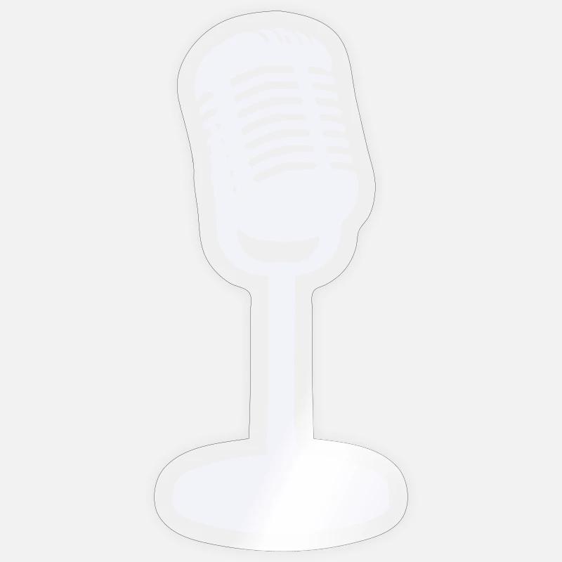 Microphone - Sticker taille S (10 x 10 cm) - brillant transparent