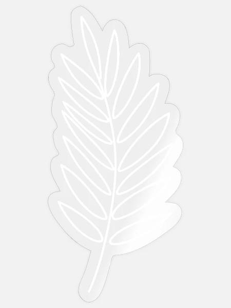 Minimalistischer Blattzweig Linienstudie - Sticker Größe S (10 x 10 cm) - Transparent glänzend