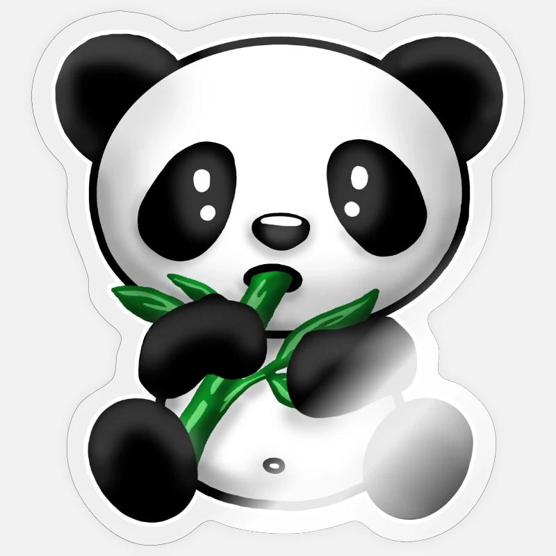 Panda with bamboo Sticker size S (10 x 10 cm)