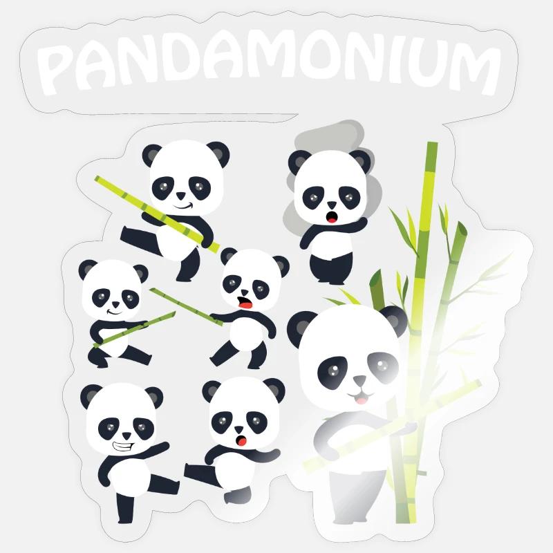 Panda - Sticker Größe S (10 x 10 cm) - Transparent glänzend