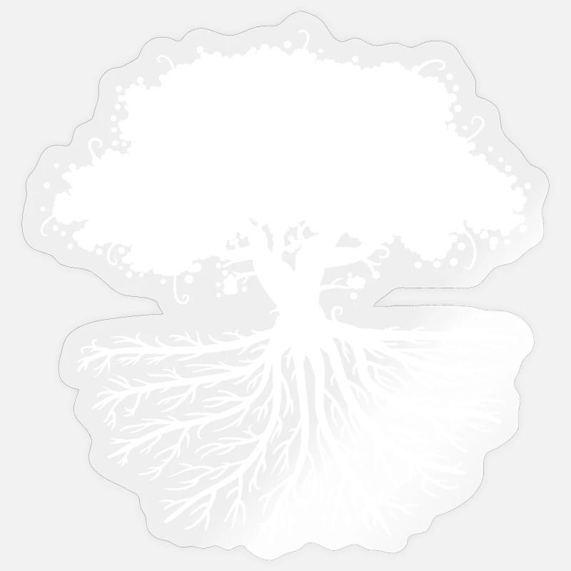 tree roots white - Sticker Größe S (10 x 10 cm) - Transparent glänzend