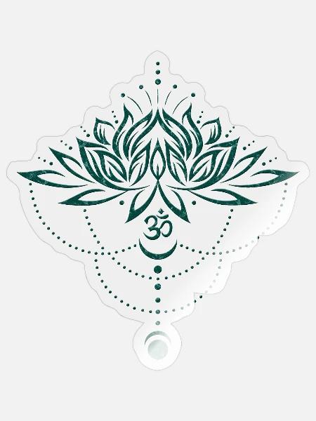 Lotus Lotusblume Om Symbol Mond Yoga - Sticker Größe S (10 x 10 cm) - Transparent glänzend