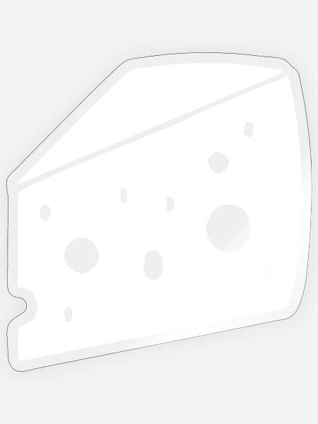 großes Stück Käse mit Löchern - Sticker Größe S (10 x 10 cm) - Transparent glänzend