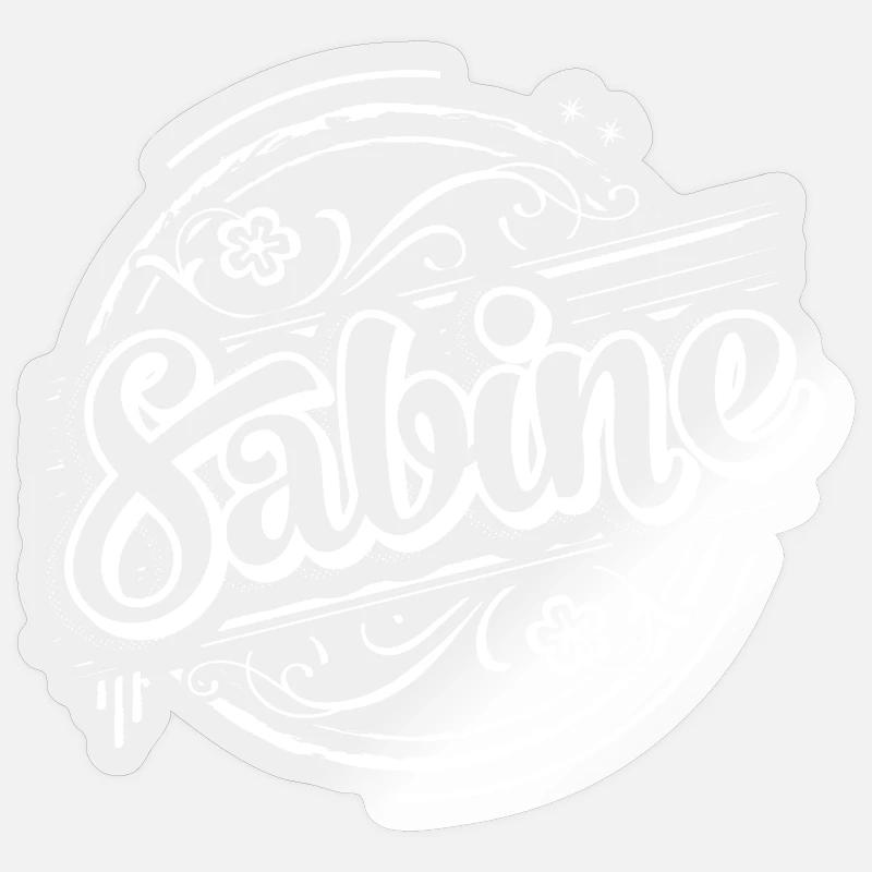 Sabine - Sticker Größe S (10 x 10 cm) - Transparent glänzend