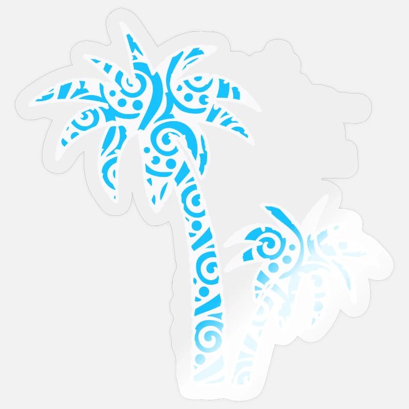 Tropic Wave Abstract Palm Design Sticker size S (10 x 10 cm)
