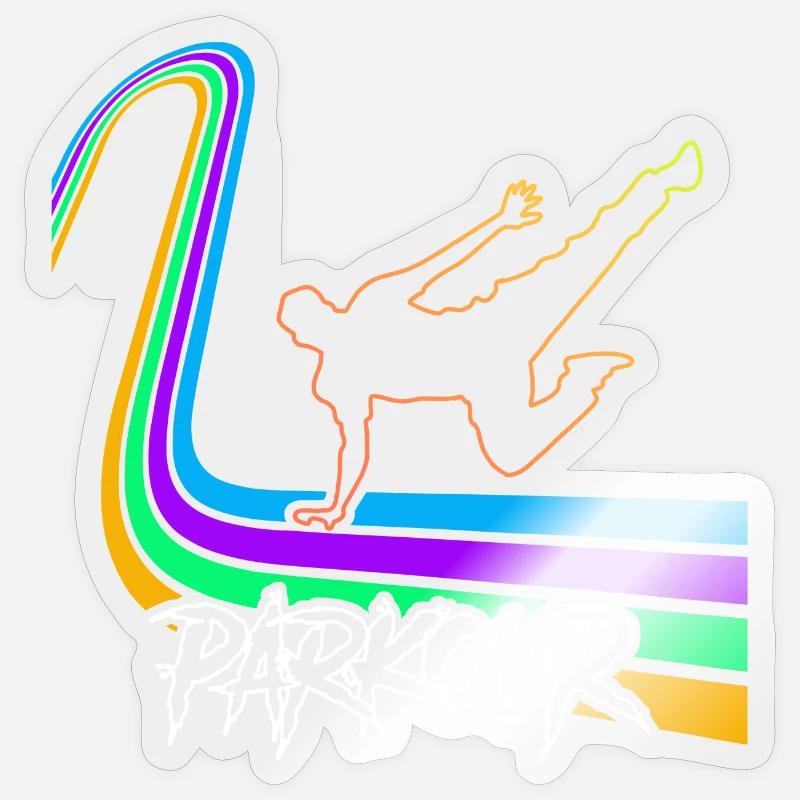 Parkour - Sticker taille S (10 x 10 cm) - brillant transparent