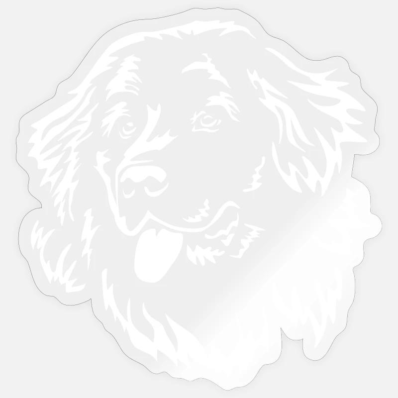 Tête de Terre-Neuve « Black Edition » - Sticker taille S (10 x 10 cm) - brillant transparent