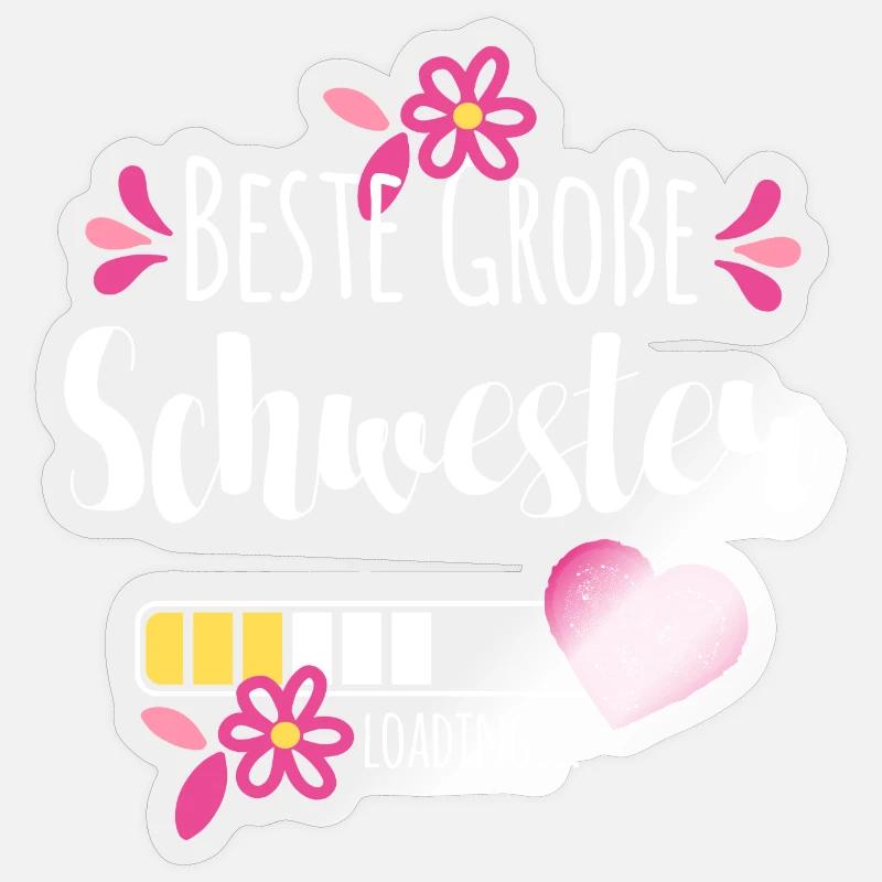 Beste Große Schwester Loading Sticker Größe S (10 x 10 cm)