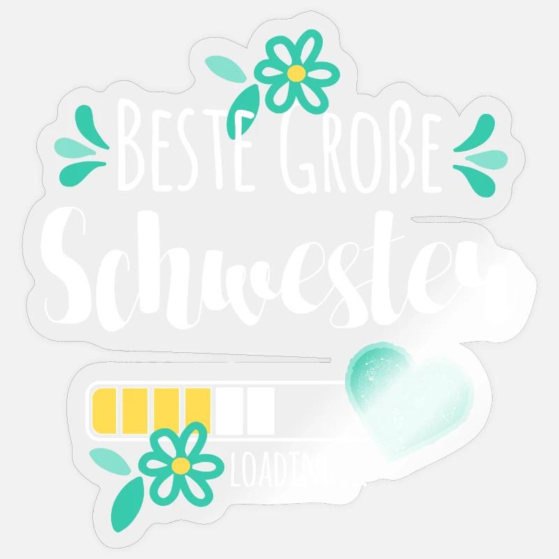 Beste Große Schwester Loading Sticker Größe S (10 x 10 cm)