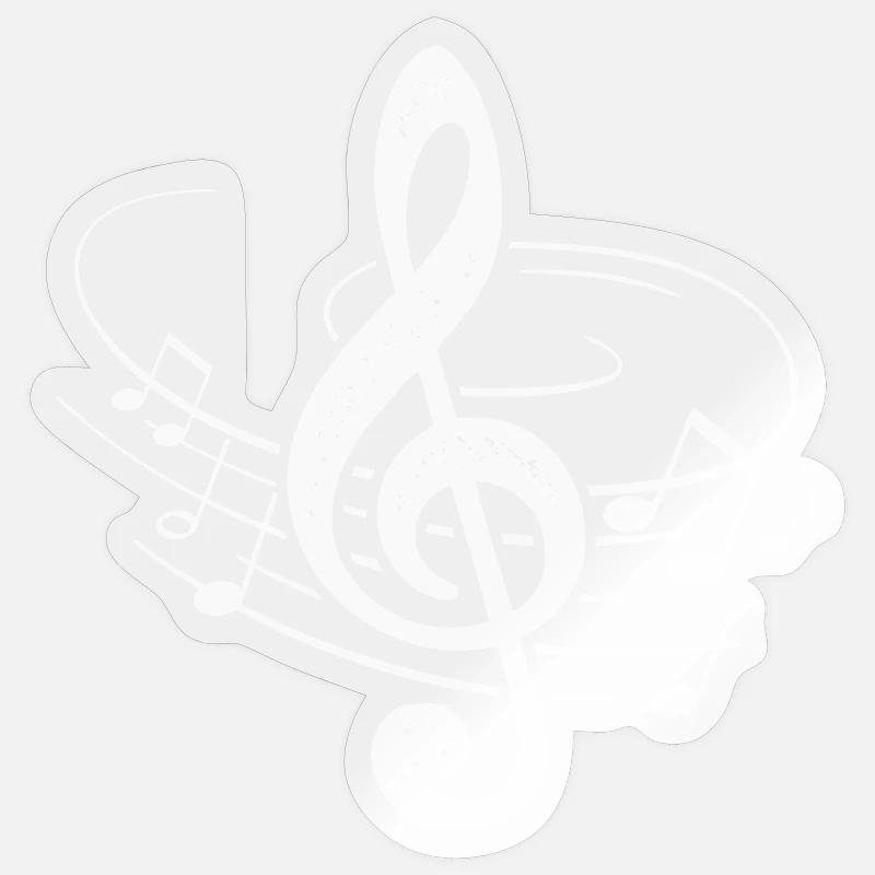 Musiciens Violon Clés Partition Notes Sticker taille S (10 x 10 cm)