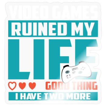 Gamer Extra Leben - Sticker Größe S (10 x 10 cm) - Transparent glänzend - Vorne