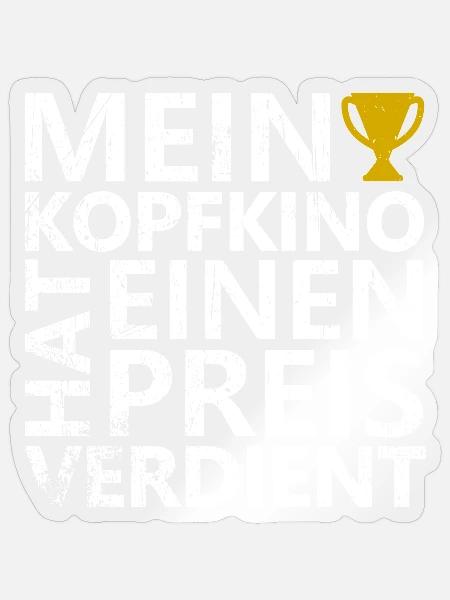 mein kopfkino - Sticker Größe S (10 x 10 cm) - Transparent glänzend