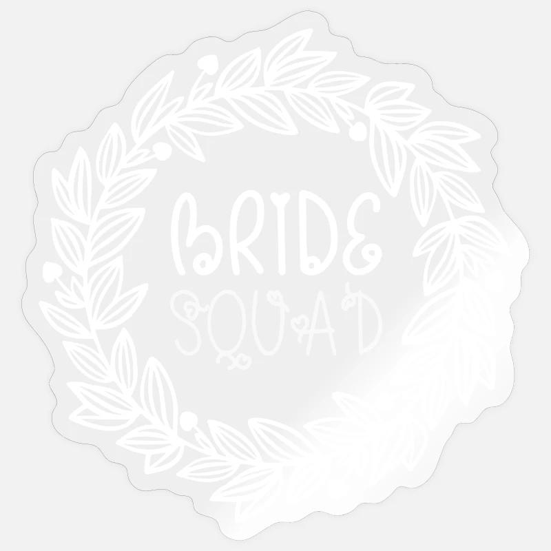 Bride Squad Couronne Feuilles Sticker taille S (10 x 10 cm)