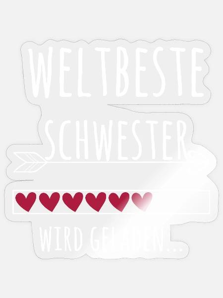 Weltbeste Schwester Ankündigung Schwangerschaft - Sticker Größe S (10 x 10 cm) - Transparent glänzend