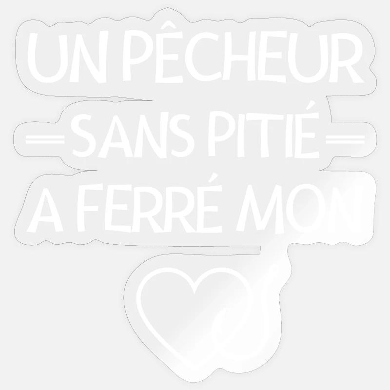 pêche, pêcheur, fan de pêche - Sticker taille S (10 x 10 cm) - brillant transparent