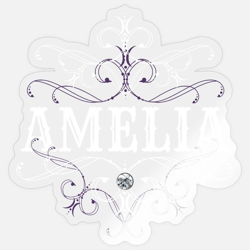 Amelia Surname First Name Personalized Sticker size S (10 x 10 cm)