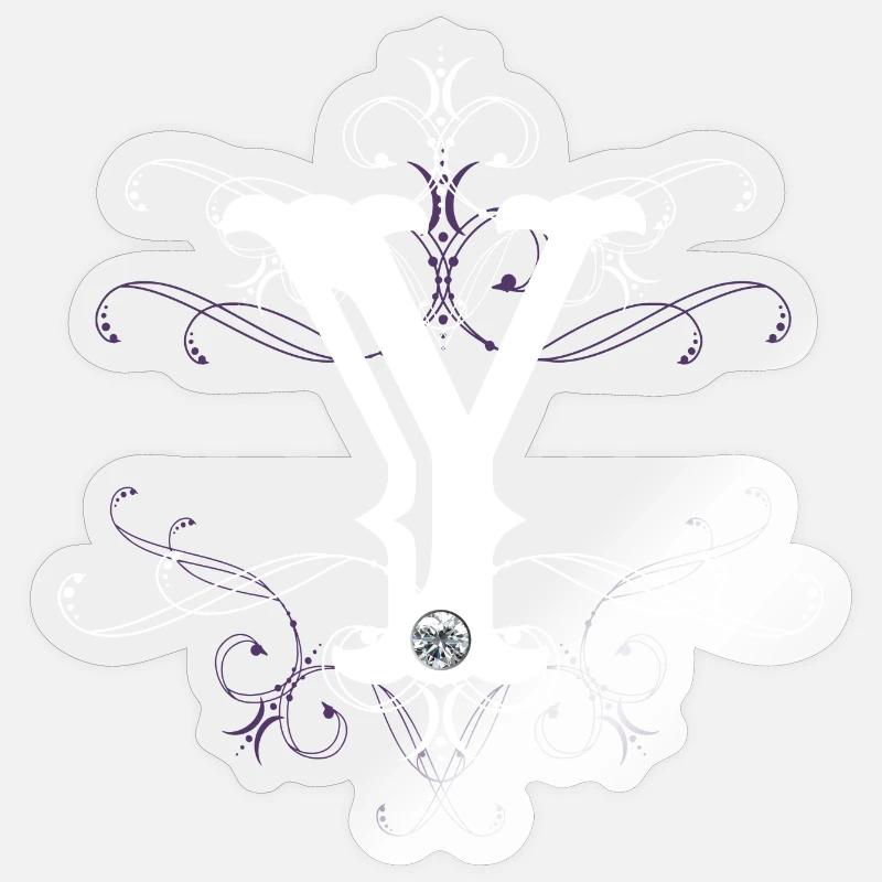 Buchstabe Y Ypsilon Buchstabe-Y Sticker Größe S (10 x 10 cm)