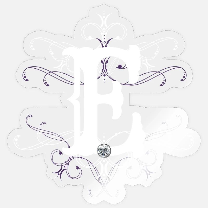 Lettre E (E) Sticker taille S (10 x 10 cm)