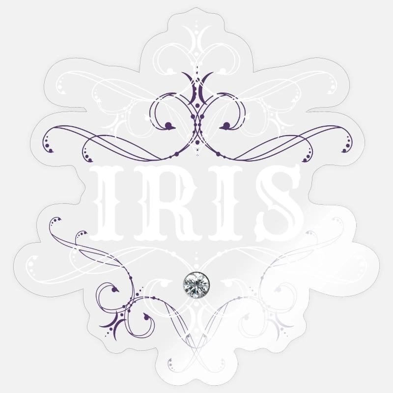 Iris Surname First name Personalized Sticker size S (10 x 10 cm)