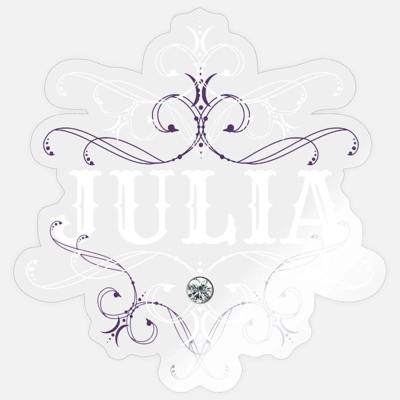 Julia Surname First name personalized - Sticker size S (10 x 10 cm) - transparent glossy