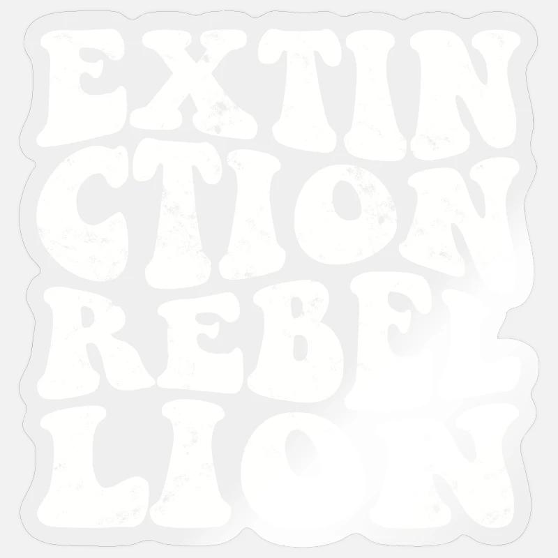 Extinction Rebellion Rétro blanc Sticker taille S (10 x 10 cm)