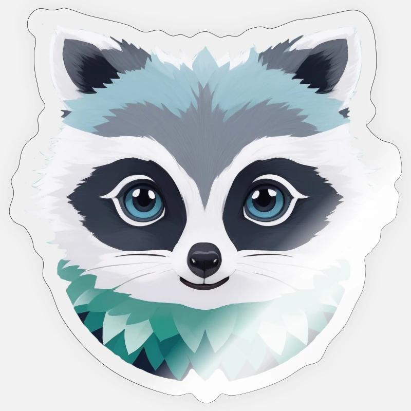 Waschbär - Sticker Größe S (10 x 10 cm) - Transparent glänzend