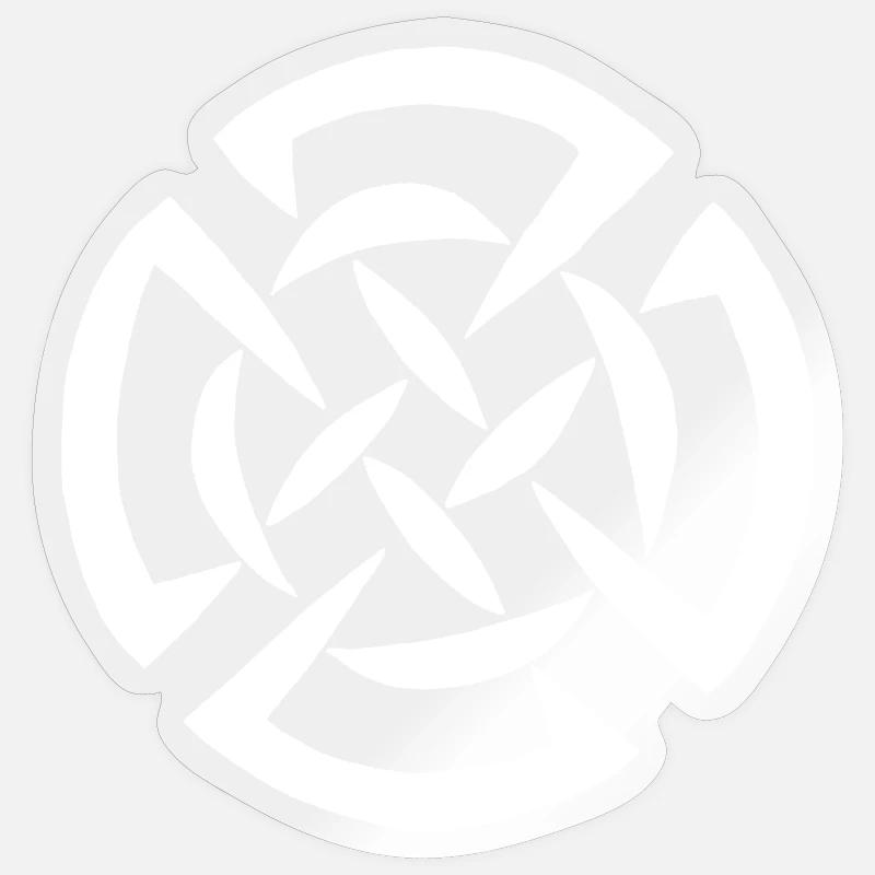Graffiti celtique blanc - Sticker taille S (10 x 10 cm) - brillant transparent