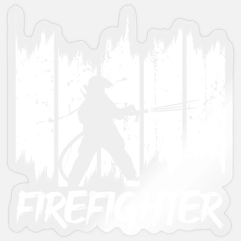 Pompiers - Sticker taille S (10 x 10 cm) - brillant transparent