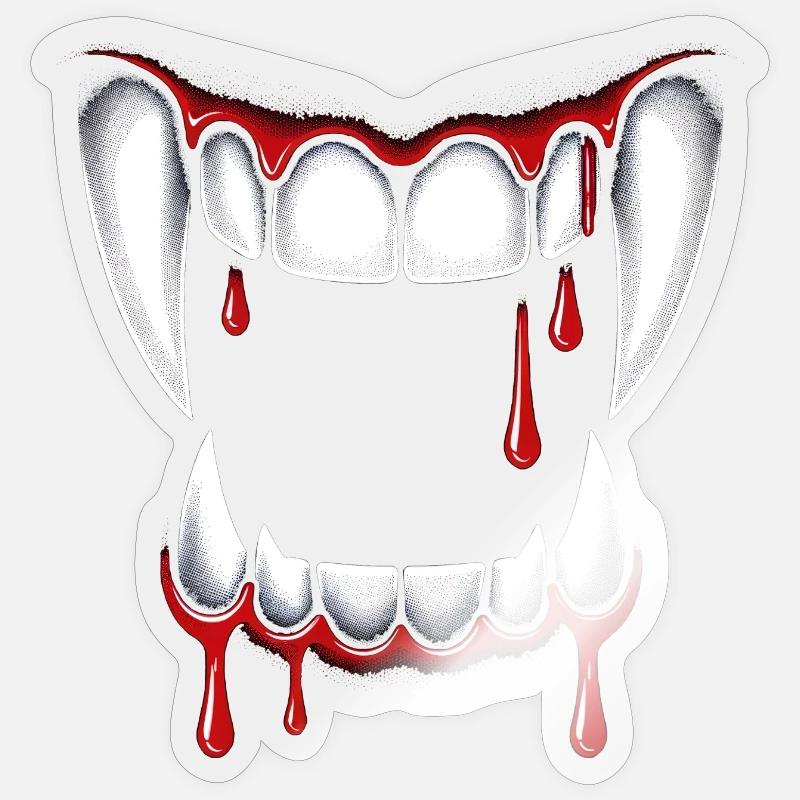 Vampire Fangs - Sticker size S (10 x 10 cm) - transparent glossy