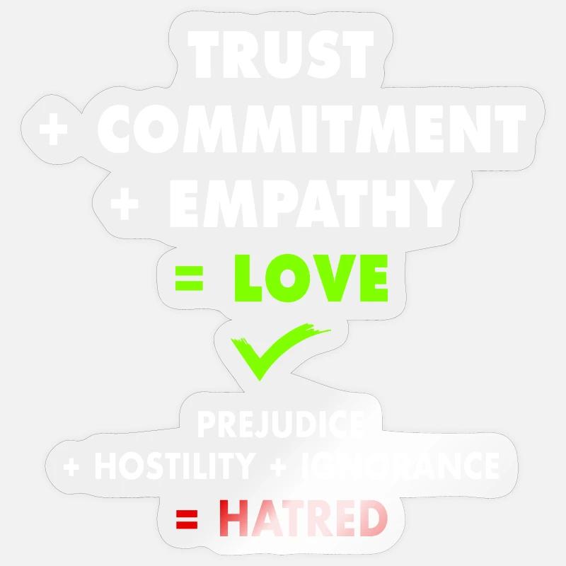 Spread love, fight hate ! - Sticker size S (10 x 10 cm) - transparent glossy