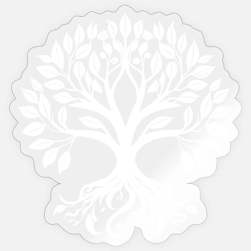 Baum des Lebens, Baumsymbol, Baumlogo - Sticker Größe S (10 x 10 cm) - Transparent glänzend