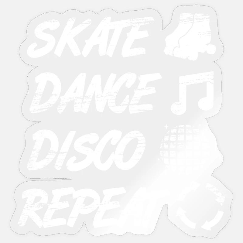 Discothèque de patin à roulettes - Sticker taille S (10 x 10 cm) - brillant transparent