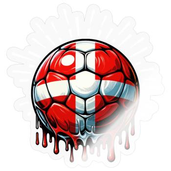 Denmark Fan Shirt - Sticker size S (10 x 10 cm) - transparent glossy - Front