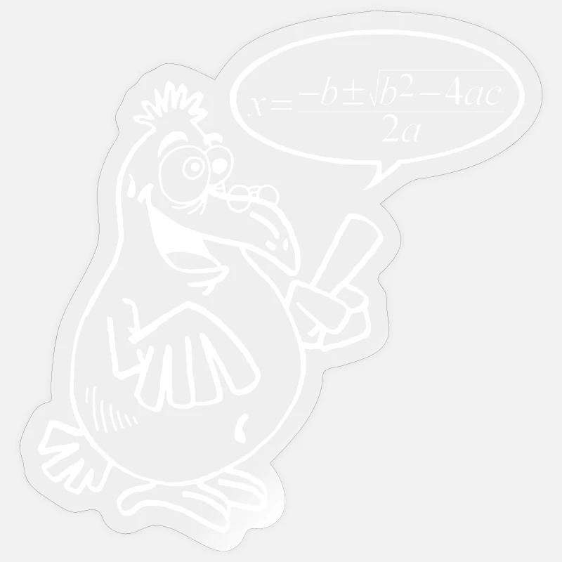 Weißer Schlauer Vogel - Sticker Größe S (10 x 10 cm) - Transparent glänzend