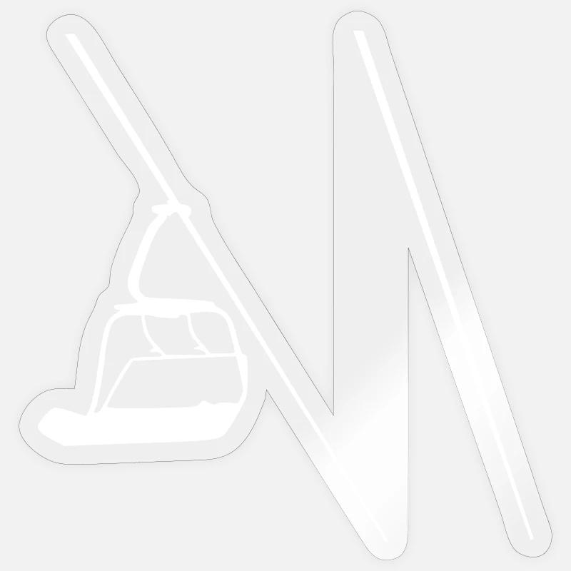 Télésiège - Sticker taille S (10 x 10 cm) - brillant transparent