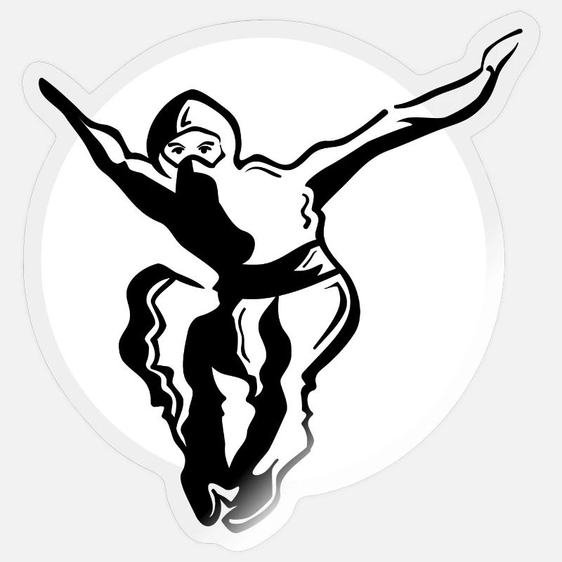 Ninja - blancnoir - Sticker taille S (10 x 10 cm) - brillant transparent