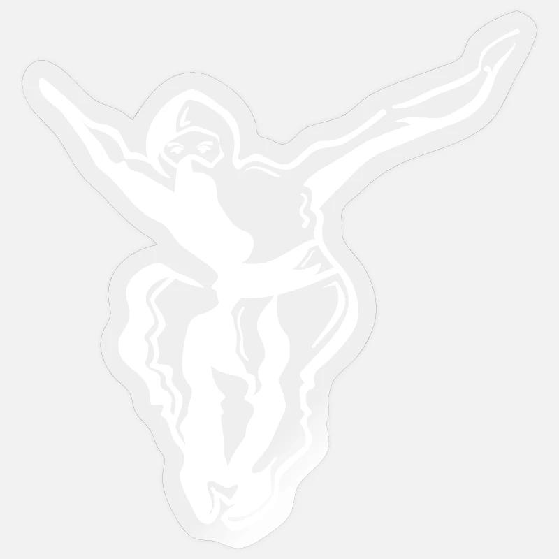 Ninja - blanc - Sticker taille S (10 x 10 cm) - brillant transparent