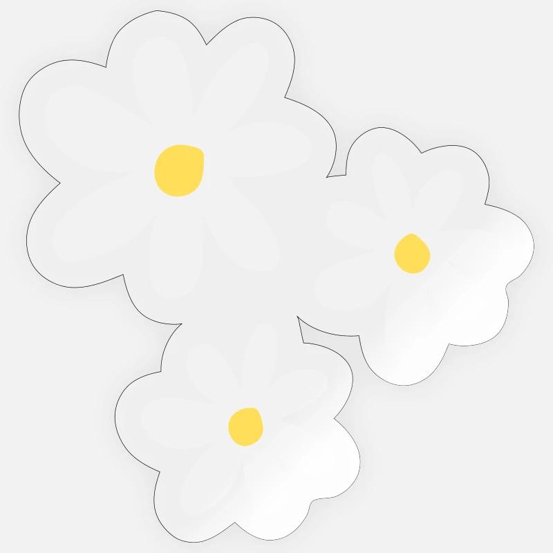 Pure elegance: white flowers - Sticker size S (10 x 10 cm) - transparent glossy