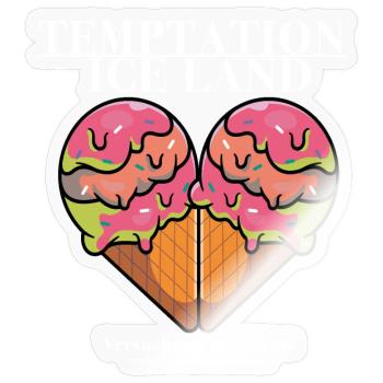 Tentation Glace Terre Bo Graphique - Sticker taille S (10 x 10 cm) - brillant transparent - Devant