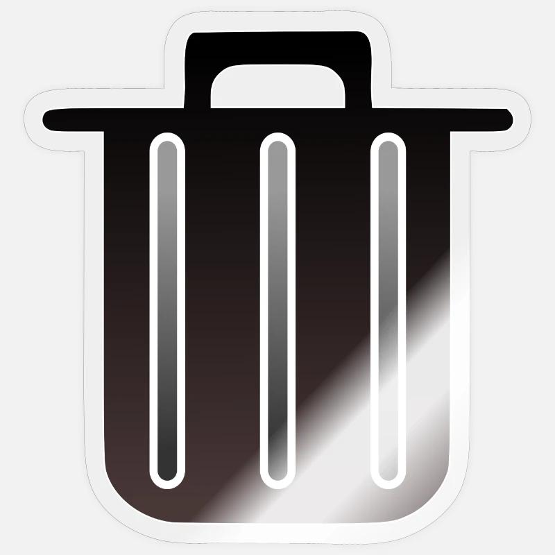 GARBAGE TRASH CAN - Sticker size S (10 x 10 cm) - transparent glossy