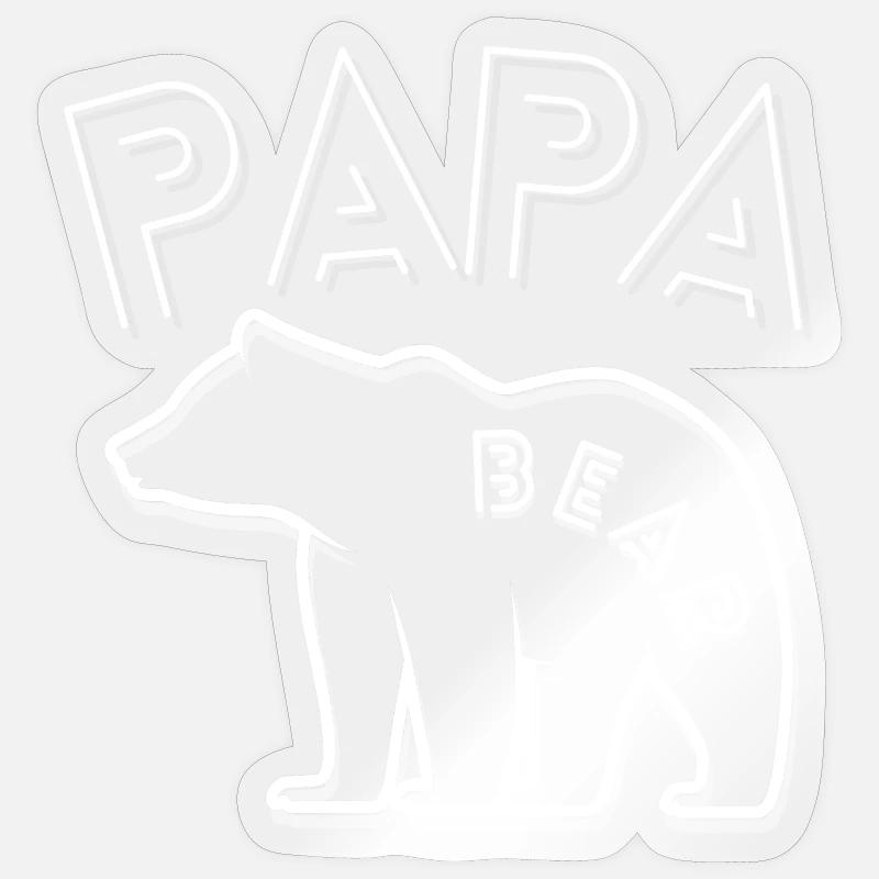 Papa Bear - Sticker Größe S (10 x 10 cm) - Transparent glänzend
