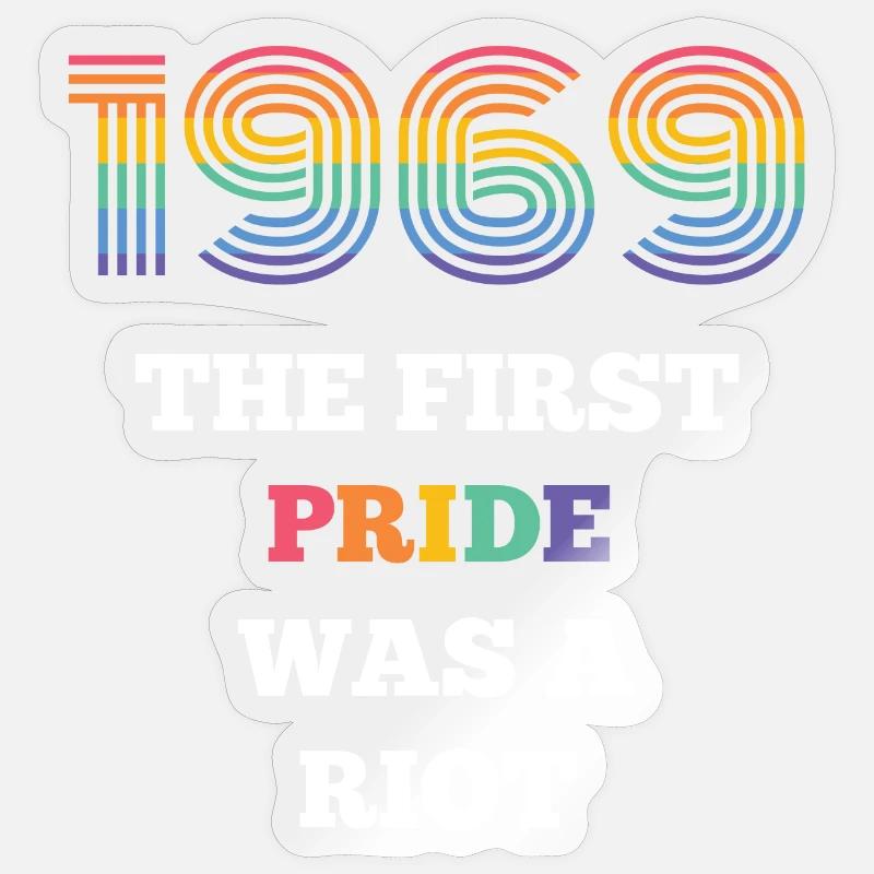 LGBT Pride Month - Die erste Pride war ein Aufruhr Sticker Größe S (10 x 10 cm)
