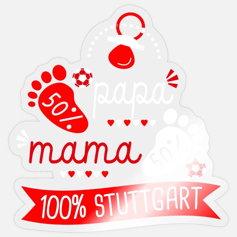 Geburt Fußballfans Stuttgart - Sticker Größe S (10 x 10 cm) - Transparent glänzend