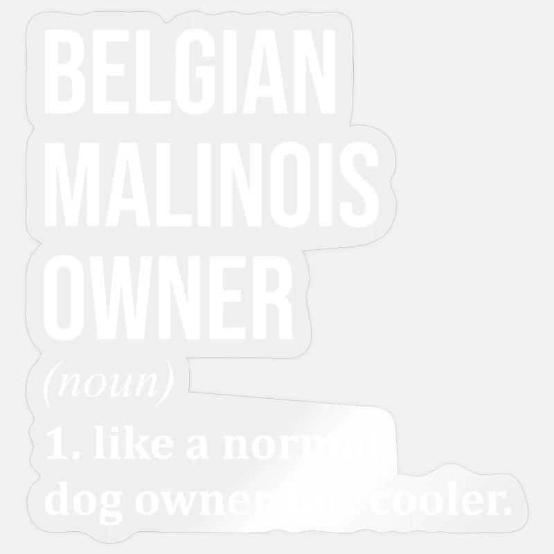 Malinois belge - Sticker taille S (10 x 10 cm) - brillant transparent