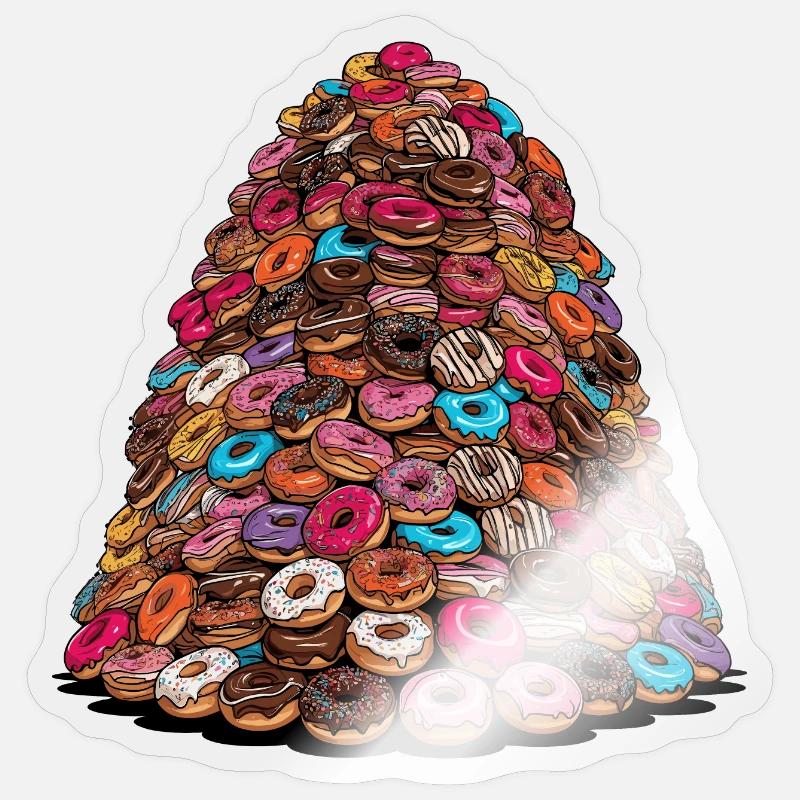 Conception d’amoureux des beignets - Sticker taille S (10 x 10 cm) - brillant transparent