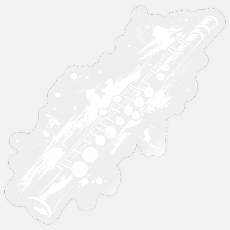 Flöte - Sticker Größe S (10 x 10 cm) - Transparent glänzend