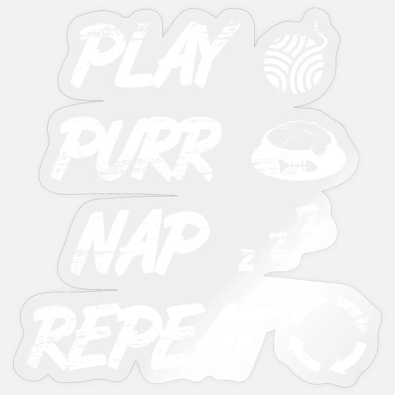 Cat Daily Routine Sticker size S (10 x 10 cm)